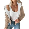 thumbnail image 2 of Women'S Parka Coat Plus Size Winter Warm Fleece Lined Anoraks Thicken Hooded Outerwear Khaki M, 2 of 7
