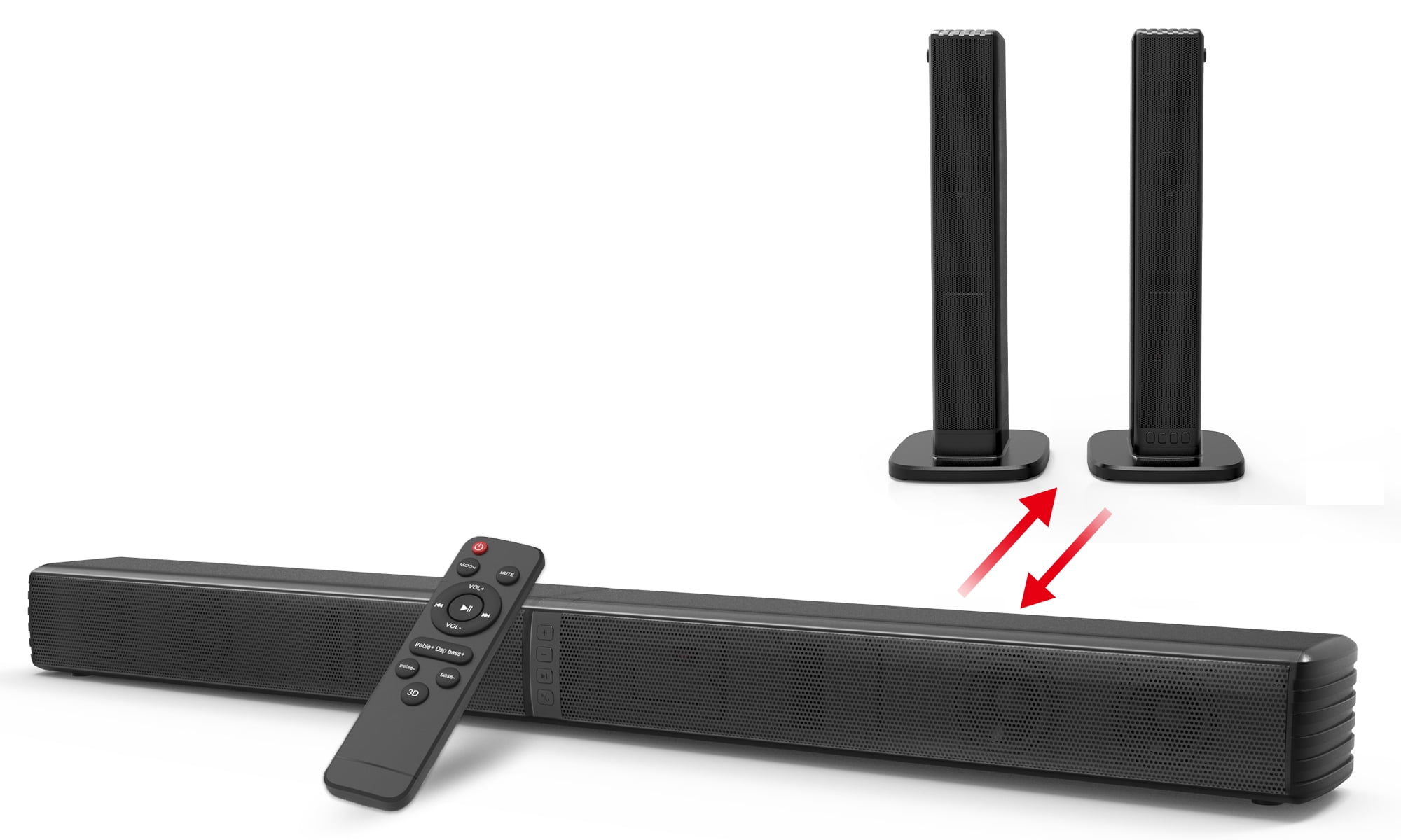 DR.J Professional Soundbar, 2.2 CH Bluetooth 5.0 Sound Bar with