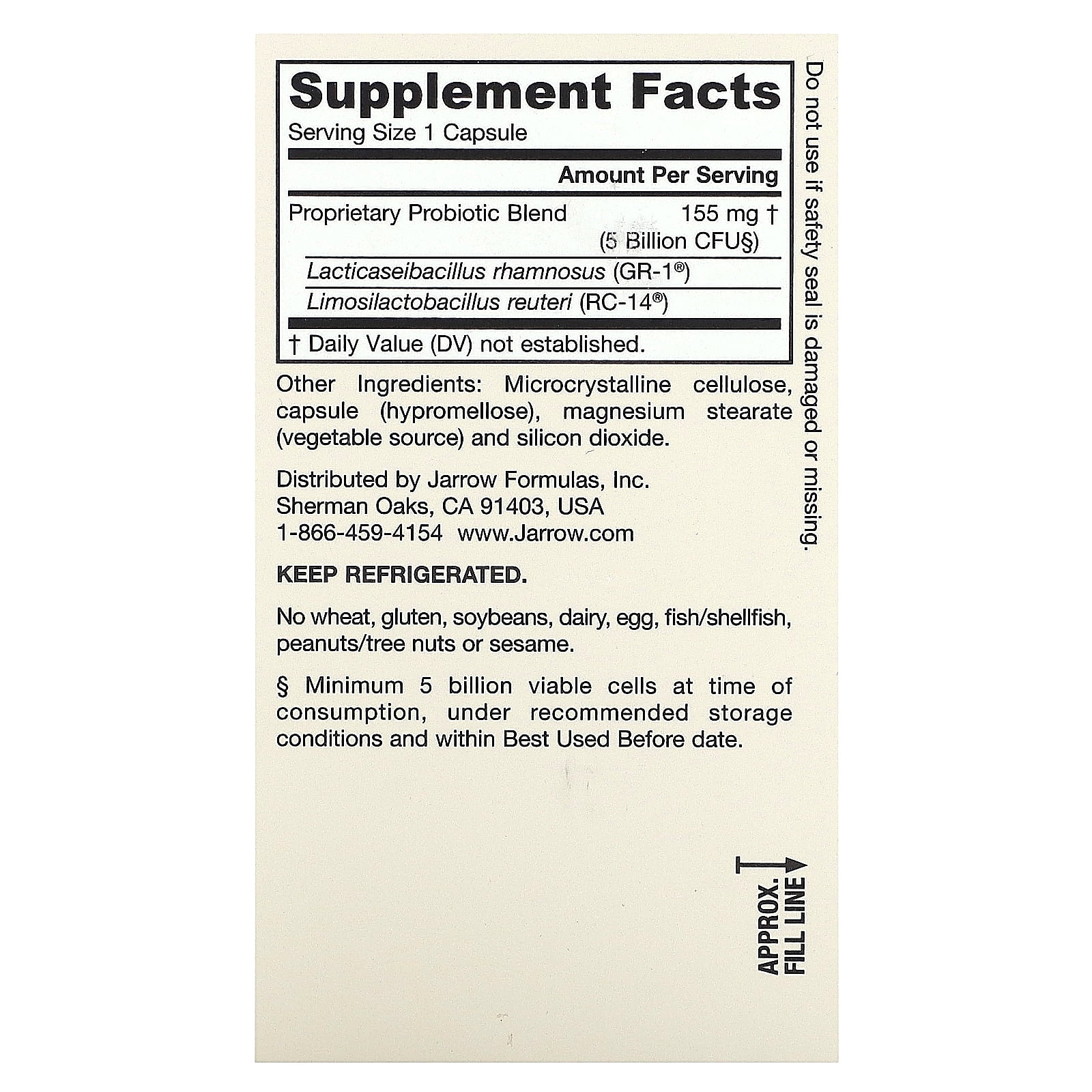 Jarrow Formulas, Inc. Vegan Fem-Dophilus 5 Billion Cfu 60 Veg Caps