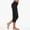 Black, variant on Women's Solid Stretch Button Yoga Capri Leggings, Slim Form Fitting Design, High Elastic 7/8 Workout Cropped Pants White M