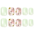 thumbnail image 3 of Fofosbeauty 24pcs Press on False Nails, Square Fake Nails, Lemon Leaf Daisy, 3 of 6