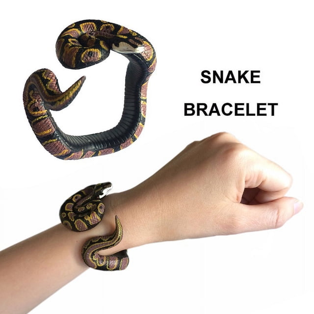 Pulsera de juguete para niños con 7 formas de serpiente de simulación pintadas a mano, divertidas decoraciones para usar con pitón