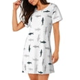 thumbnail image 2 of Easygdp Cute Shark Camisón de manga corta para mujer, informal, estampado, 2 of 6
