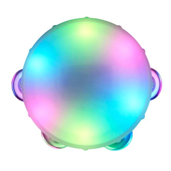 4 in. Éclairent Mini Tambourin Rond&44; Multicolore