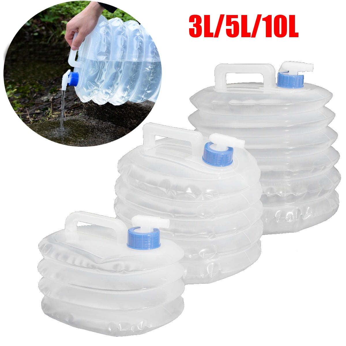 3L/5L/10L Collapsible Folding Water Container Bucket Storage PE Outdoor