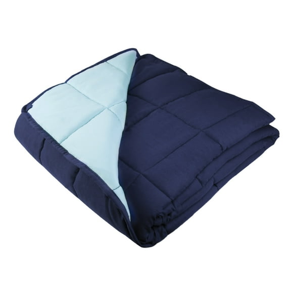 Blue Weighted Blanket, 100% Microfiber, 48"x72",15 lbs