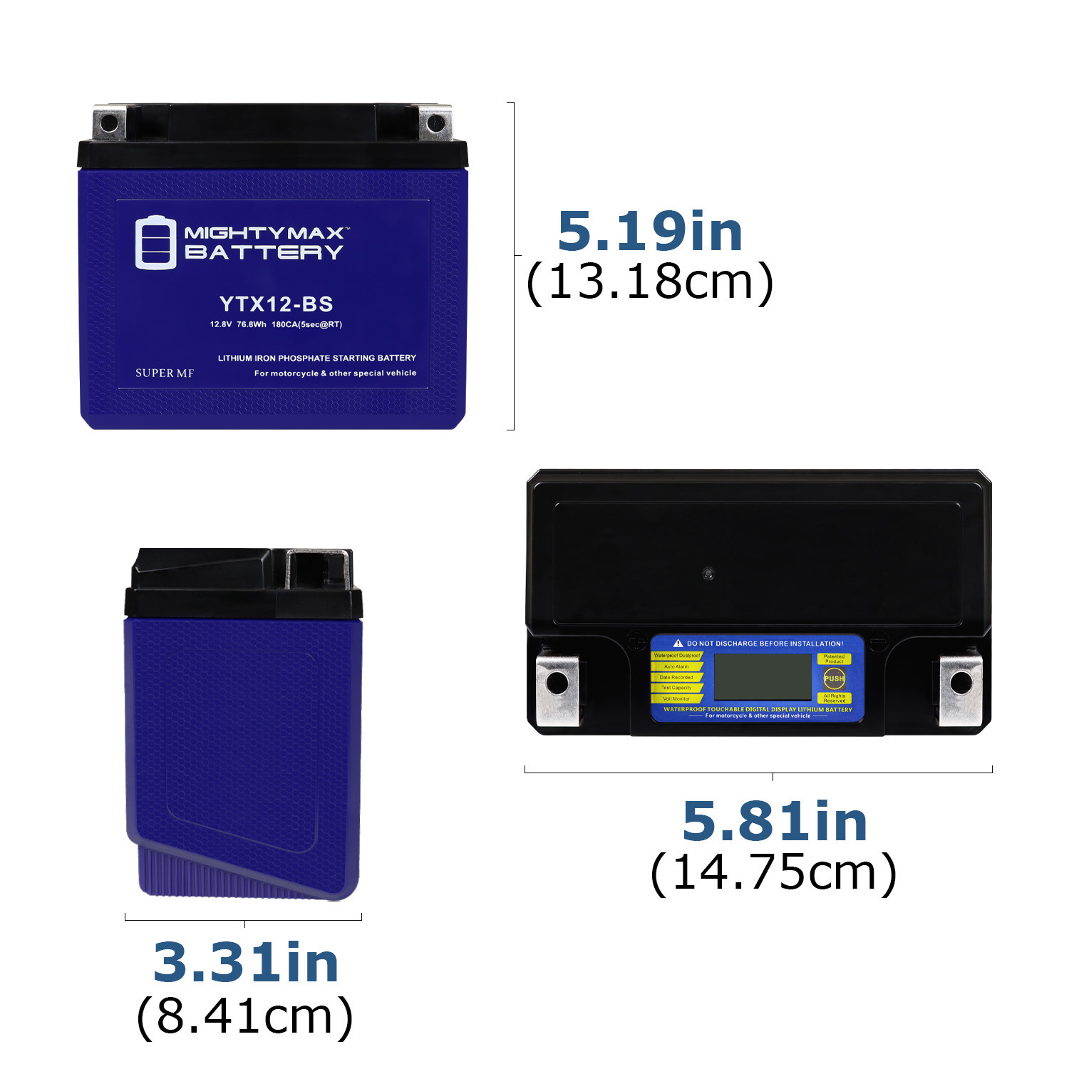 YTX12-BS Lithium Battery Replacement for Triumph 865