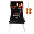 thumbnail image 1 of KFFKFF Collapsible Basketball Arcade Set, Duo Player Indoor Basketball Contest, Household Double Shot Activity with 4 Spheres, 8 Play Styles, Digital Scoring Display, and Air Pump, 1 of 9
