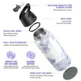 thumbnail image 2 of Stainless Steel Sports Water Bottle - THILY Vacuum Insulated 32 oz Leakproof Wide Mouth Water Flask with 2 Lids and Straws, Keep Hot 12 Hours Cold 36 Hours, BPA Free, Blue Marble, 2 of 4