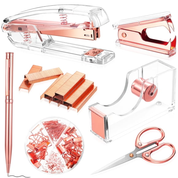 Set de material de oficina y accesorios de escritorio Outus Rose Gold
