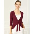 thumbnail image 2 of Women's Tie Front Metallic Ruffled Long Sleeve Open Cardigan, 2 of 6