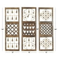 thumbnail image 4 of DecMode Farmhouse Carved Wood Cutouts with Hanging Bells Wall Décor, Set of 3 12"W x 36"H, 4 of 17