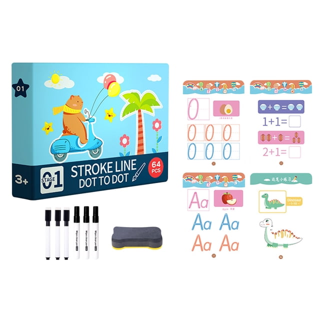 Iumwxz Stylo Stationnaire Ccontrol Entraînement Maternelle Enfants Stylo Effaçable Ensemble d'Entraînement de Concentration 5ml Fournitures de Bureau Multicolore Papier Fin de Semaine Sans Taxes