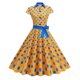thumbnail image 1 of Vestido de Manga Corta para Mujeres de Moda Casual Impreso Cuello en V con Cremallera Grande Del Doblado, Poliéster Ligero para el Verano, 1 of 9