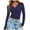Dark Blue, variant on Womens Tops Solid Color V Neck Hot Girl Slim Long Sleeve Shirt Top Blouse Shirts for Women Green L