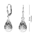 thumbnail image 5 of LeCalla 925 Sterling Silver Jewelry Diamond-Cut Tear-Drop Leverback Earrings for Women and Teen 30MM, 5 of 8