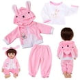 thumbnail image 5 of AmaMary 22-23 inch Pink Bunny 3-Piece Cotton Doll Outfit Set with Pants, Top & Jacket, Dress-Up Party, Birthday Celebration, Christmas Present, Fun for Kids, 5 of 5