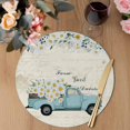 thumbnail image 3 of Spring Daisy Round 13 Inch Placemats Set of 8, White Flowers Blue Country Car Rustic Botanical HeatResistant Non Slip Place Mats for Dining Table, Wipeable Braided Kitchen Table Mats for Housewarming, 3 of 9