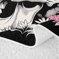 thumbnail image 5 of Homewish Skull Skeleton Bed Spread Queen,Pink Floral Mushrooms Queen Coverlet Set,Halloween Duvet,3pcs, 5 of 7