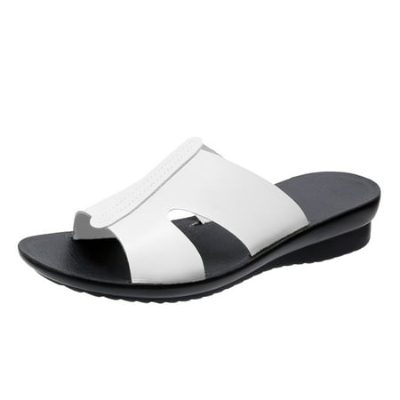 

Cathalem Women Slippers Fashion Summer Ladies Casual Slip On Beach Flip Flops Slides Woman Indoor Outdoor Shoes White 39