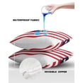 thumbnail image 4 of American Stars Stripes Independence Day Flag Outdoor Pillow Covers Set of 2, Decorative Waterproof Throw Pillow Case, White Blue Red Cotton Linen Soft Cozy Cushion Pillowcases, 4 of 6