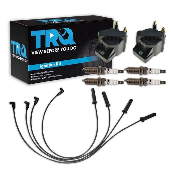 TRQ Ignition Coil and Spark Plug Kit 7 Piece Iridium Spark Plugs Fits 1993-1995 Chevrolet Beretta Corsica Lumina 1994-1995 Cavalier LLV S10 GMC Sonoma 1995 Pontiac Sunfire
