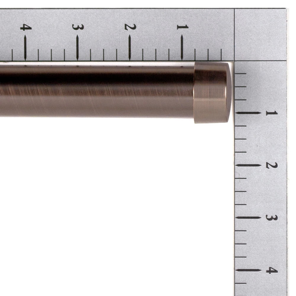 Lumino 1" Plated Oil Rubbed Bronze Cap Adjustable Single Curtain Rod Set, 42"-120"