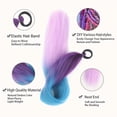 thumbnail image 2 of XmhyTop 2 Pack 24 Inch Ponytail Extensions, Elastic Tie Wrap Around Braid Design, Natural-Looking Hair Add-On for Women’s Daily & Party Looks, Rose Red, 2 of 3