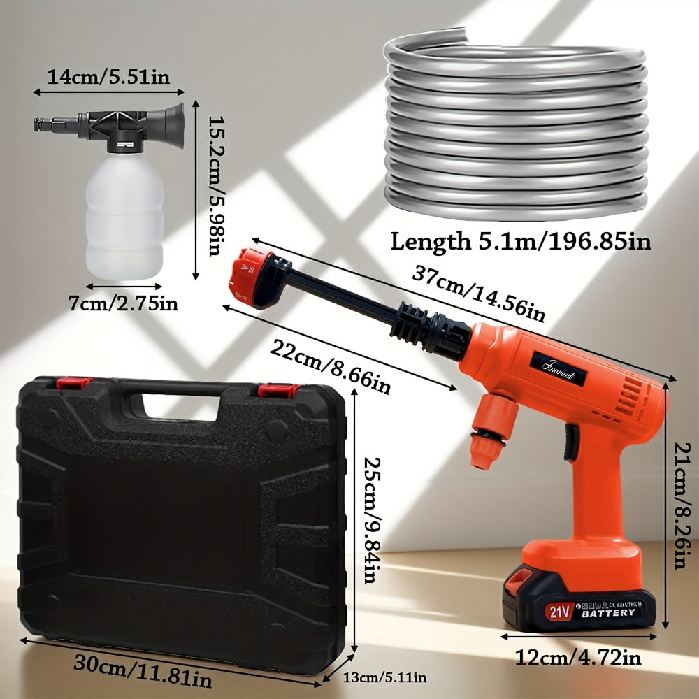Portable Pressure Washer 6 In 1 Adjustable Nozzle Power Cleaner With Long Hose For Car Patio Cleaning