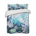 thumbnail image 2 of Quilts Twin Size, Coastal Ocean Soft Comforter Bedding Set for Bed, Summer Vintage Colorful Coral Lightweight Quilted Bedspread with Pillow Cover(2 Pieces) for All Season, 68x86 Inch, 2 of 6