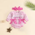 thumbnail image 2 of mgoYE Newborn Infant Baby Girl Christmas Outfit Mamas Bestie Embroidery Long Sleeve Smocked Bubble Romper Ruffle Bodysuit(Pink,6-9 Months), 2 of 4