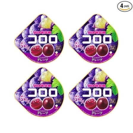 UHA Kororo Grape Gummy Candy 4-Pack, 48g Each