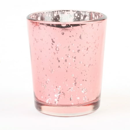 - Koyal Wholesale 12-Pack Blush Pink Antique Votive Cups, Mercury Glass Candle Holders, Wedding Votive Candle Holders