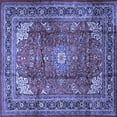 thumbnail image 1 of Ahgly Company Machine Washable Indoor Square Persian Blue Traditional Area Rugs, 3' Square, 1 of 4