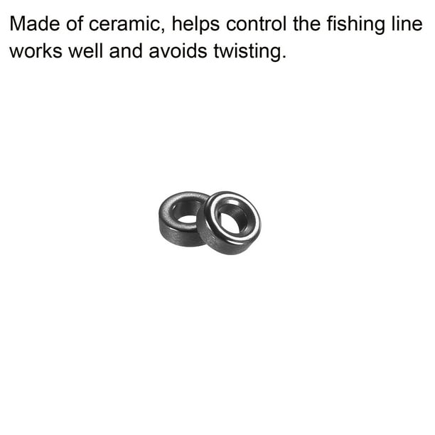 2mm Ceramic Guide Ring Fishing Rod Repair Kit, Black 10 Pack 