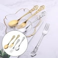 thumbnail image 5 of Stainless Steel Vintage Spoon Fork Cutlery Tableware Dessert Spoon Mini Dessert Utensils Set for Stirring, Fruit, Cake, Coffee, Tea (Gold), 5 of 8