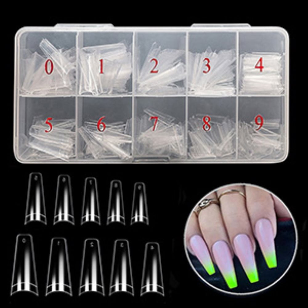 Fake Nail Coffin Shape Long 500pcs Clear Tips For Acrylic Nails French Lady 10 Sizes Half Cover False Nail Art Tips Artificial For Diy Nail Salon Walmart Canada