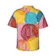 thumbnail image 3 of Balery Colorful Wool Balls Print Men's Hawaiian Shirts Short Sleeve Beach Shirt Relaxed Fit Vacation Button Down Shirts-X-Large, 3 of 9