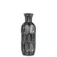 thumbnail image 1 of Urban Trends Collection 46511 Small Ceramic Round Vase with Short Neck & Embossed Hexagonal Design Body, Silver, 1 of 2