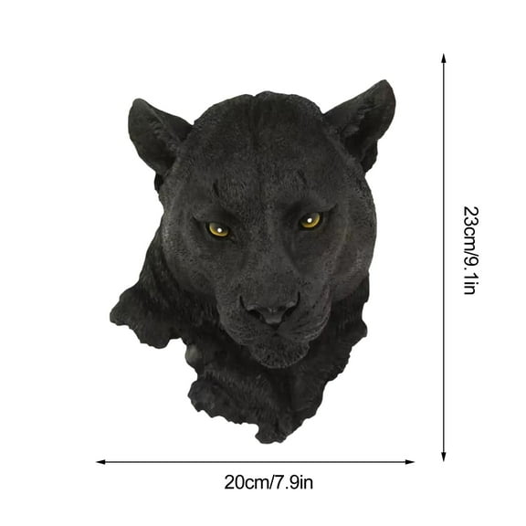 Bdday Yard Decor Mount Wall Statue Bust Wolf/Leopard/Bear Head Sculpture for Home Decoration Living Room Bedroom Office Bar