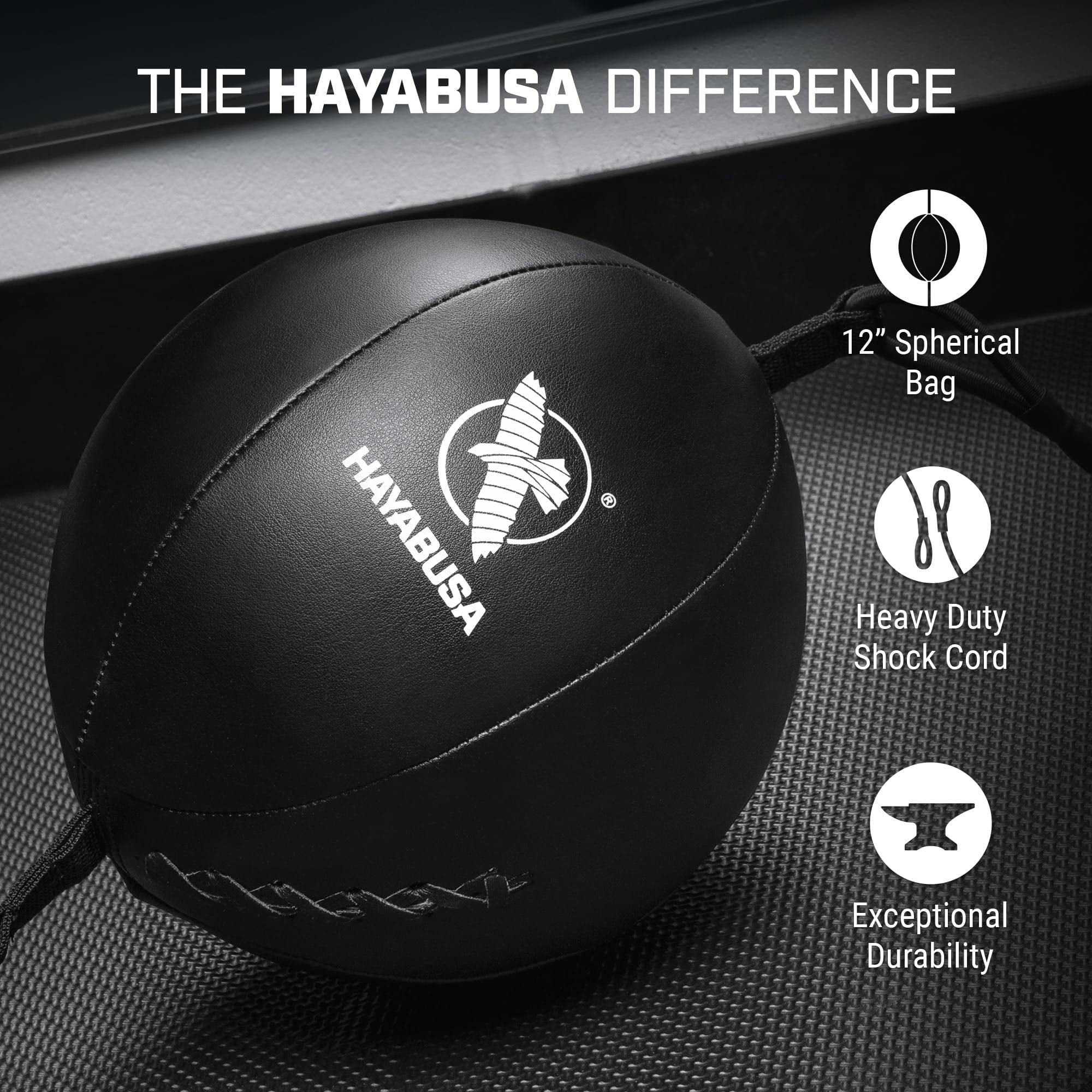 Hayabusa Double Ended Bag Classic Sphere - Black, 12 Inches