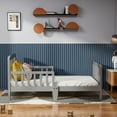 thumbnail image 3 of Fizzy Baby Classic Toddler Bed with Rails Wooden Beds for Kids, Grey, 3 of 5