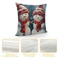 thumbnail image 4 of Orinice Snowmen Winter Red Hats Graphic Decorative Throw Pillow Cover for Home, Couch, Living Room - Festive Christmas Decor, 1PC 18x18in, 4 of 5