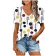 thumbnail image 2 of Puntoco Liquidación de blusas cortas para mujer, blusa holgada informal de manga corta a la moda para mujer, 2 of 5
