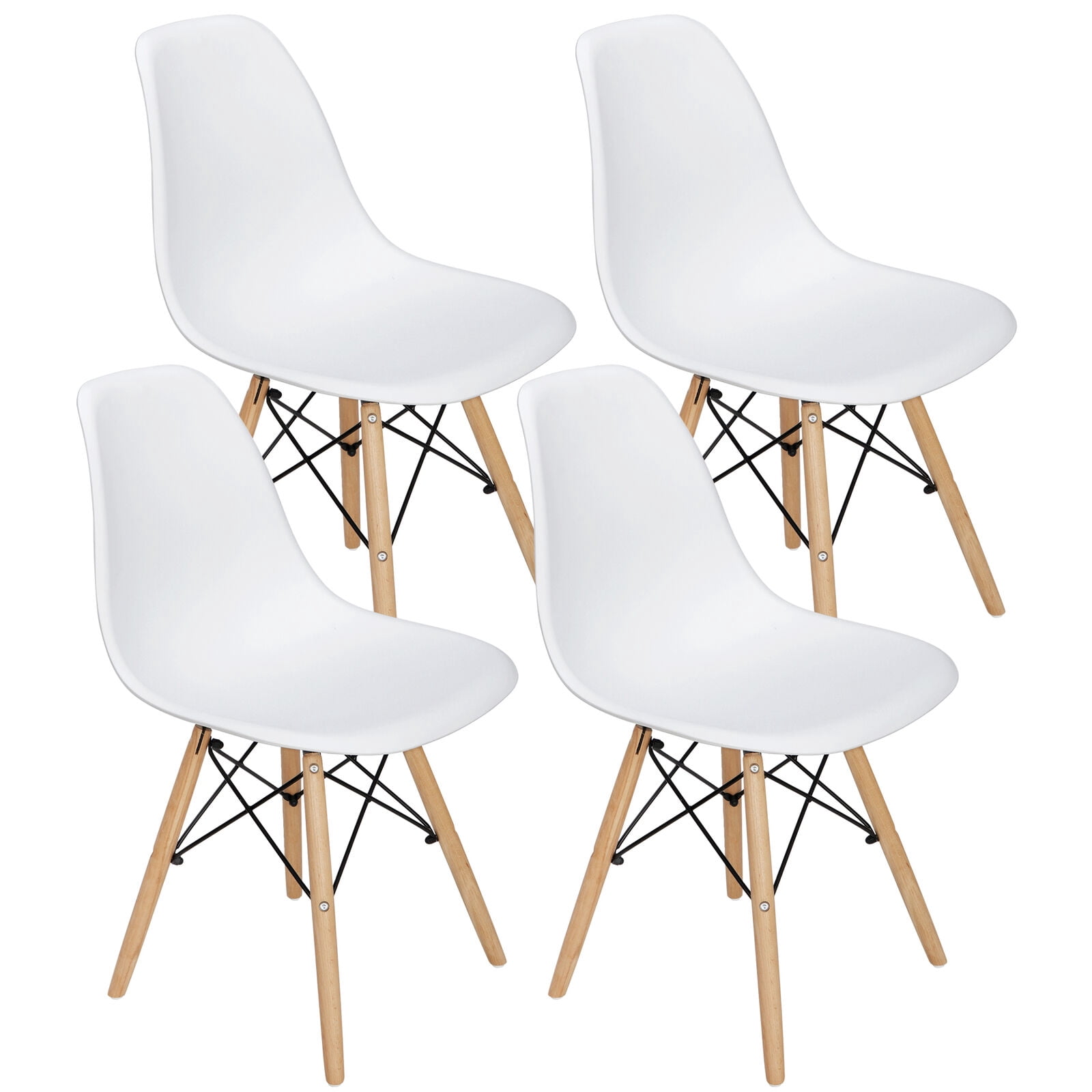 ZenStyle Plastic SImple Modern Dining Chair Set of 4, White