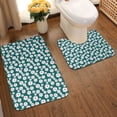 thumbnail image 2 of Honeii Daisies Flowers Pattern Bathroom Anti-Skid Pad Bathroom Mat Vintage Seamless Pattern Not-Slip Toilet Rug Set, 2 of 6
