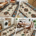 thumbnail image 6 of Kitchen Mats for Floor 3x5 Ft, Boho Southwest Non Slip Area Rugs for Kitchen Bedroom Entryway, Farmhouse Aztec Tribe Brown Blue Plaid Washable Carpet Runner Rug Floor Mats for Bedroom Home Decor, 6 of 9