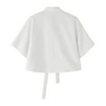 thumbnail image 4 of DAFPZW Men's Summer Short Sleeve Button Down Crop Shirt Loose Fit Casual Shirt Solid Color Collar Neck Clubwear Cropped Tops, 4 of 9