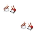 thumbnail image 3 of Billuyoard Pinzas para el pelo con astas de Navidad para mujer, pasador, horquilla de cuerno de ciervo, decoración de cabeza de bola de piel, diadema, Rojo 2piezas Billuyoard CBP547527, 3 of 5