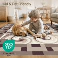 thumbnail image 4 of ODIKA 3'x5' Washable Throw Rug Large Cream Para Taupe Curves Structured Alfombras Salas Modernas for Entryway, Kitchen, Mudroom, Stain Resistant, Low Profile, Non-Slip, 4 of 7